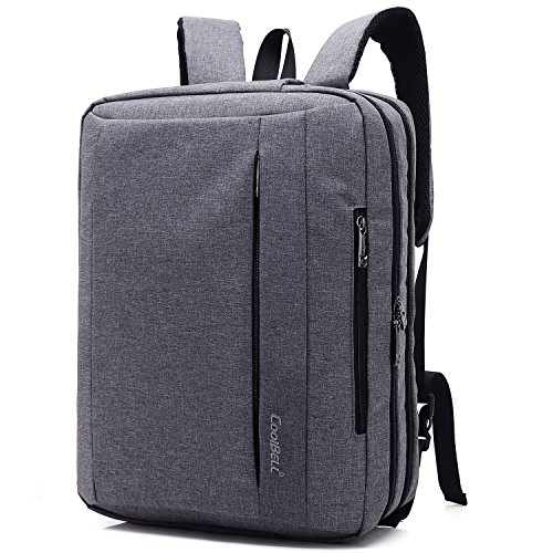 CoolBELL17,3 Zoll umwandelbar Laptop Tasche / Rucksack Messenger Bag Oxford Gewebe Umhängetasche Backpack Mehrzweck Aktentasche für Laptop / Macbook / Tablet / Herren / Damen(Grau) von CoolBELL