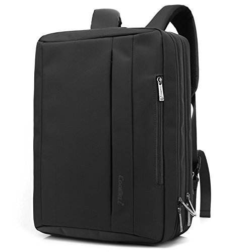CoolBELL17,3 Zoll umwandelbar Laptop Tasche / Rucksack Messenger Bag Oxford Gewebe Umhängetasche Backpack Mehrzweck Aktentasche für Laptop / Macbook / Tablet / Herren / Damen(Schwarz) von CoolBELL