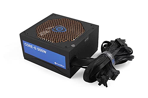 CoolBox CORE-G 500 W PC-Netzteil, 500 W, 80 Plus Gold, Intel ATX12V v2.3, Full Range 100-240 VAC, PFC Activo, Lüfter 140 mm, thermoreguliert von CoolBox