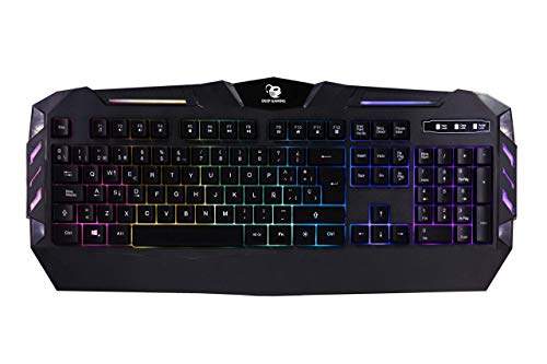 CoolBox - DeepGaming ColorKey Membran-Gaming-Tastatur mit RGB-Beleuchtung, Multimedia-Tasten und Antighosting. Spanischer Vertrieb (Schwarz) von CoolBox