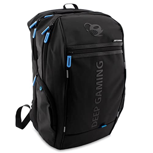 DeepGaming DG-BAG17-2N Gaming-Laptop-Rucksack, wasserdicht, integriertes USB-Ladesystem, Fächer und Innentaschen, Schwarz von DeepGaming