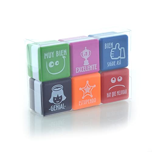 CoolBox Packung mit 6 quadratischen Stempeln, Motivation für Kinder von CoolBox