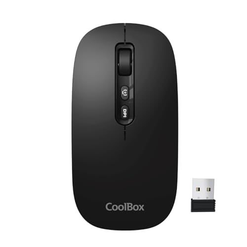 CoolBox W02 Kabellose Maus, leise, mit IA-Taste, wiederaufladbar, beidhändig, dreifache kabellose Verbindung BT3.0, BT5.0 und 2,4 GHz, Einstellbarer DPI, kabellose Maus für Laptop, PC, Mac, Apple CoolBox W02 Kabellose Maus, leise, mit IA-Taste, wiederaufladbar, beidhändig, dreifache kabellose Verbindung BT3.0, BT5.0 und 2,4 GHz, Einstellbarer DPI, kabellose Maus für Laptop, PC, Mac, Apple von CoolBox