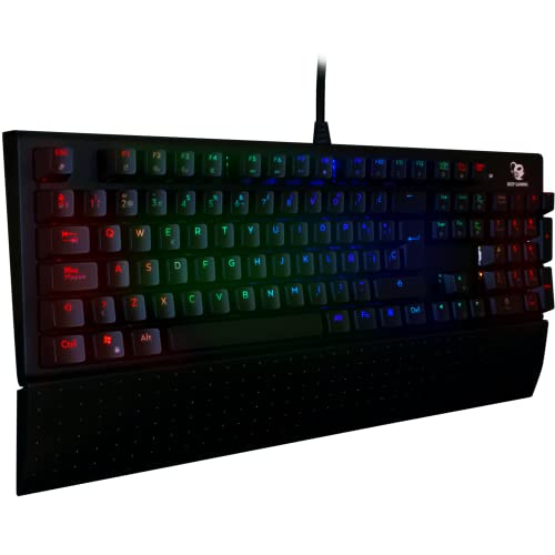 DeepGaming DeepSolid - Mechanical gaming keyboard full-size, 14 RGB light modes, anti-ghosting, USB, Abnehmbarer Handballenauflage. Spanish layout von CoolBox