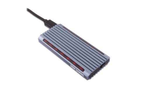 DeepGaming M2 NVMe 10 Gbit/s USB3.1 Gen2 SSD-Festplattengehäuse mit UASP-Unterstützung, Aluminium, für 2230, 2242, 2260 und 2280, RGB Activity Indicator von CoolBox
