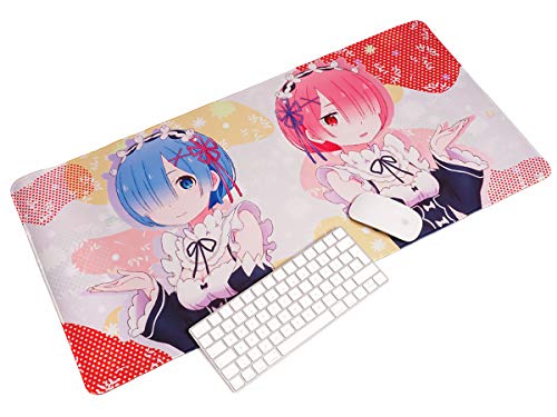 CoolChange Großes Re:Zero Gaming Mauspad | XXL Manga Tischauflage 80x40cm | Motiv: Rem & Ram von CoolChange