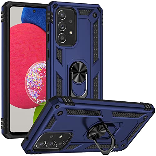 CoolGadget Army Case für Samsung Galaxy A52 4G / 5G / A52S 5G - Robuste Schutzhülle, Kunststoff & Silikon, Ringhalter, Outdoor-Schutz - Blau von CoolGadget