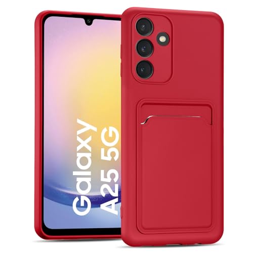 CoolGadget Card Case für Samsung Galaxy A25 5G, TPU Schutzhülle mit Kartenfach und erhöhtem Kantenschutz, Rot CoolGadget Card Case für Samsung Galaxy A25 5G, TPU Schutzhülle mit Kartenfach und erhöhtem Kantenschutz, Rot von CoolGadget