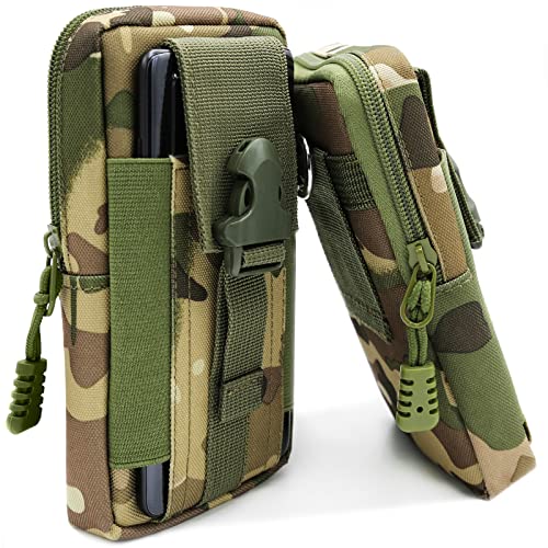 CoolGadget Gürteltasche [Universal] für Handy Smartphone [Gürtel Clip, Holster] Outdoor Tasche, Survival Case Cover Nylon Karabiner Stif Halter [XL] - Army Green von CoolGadget