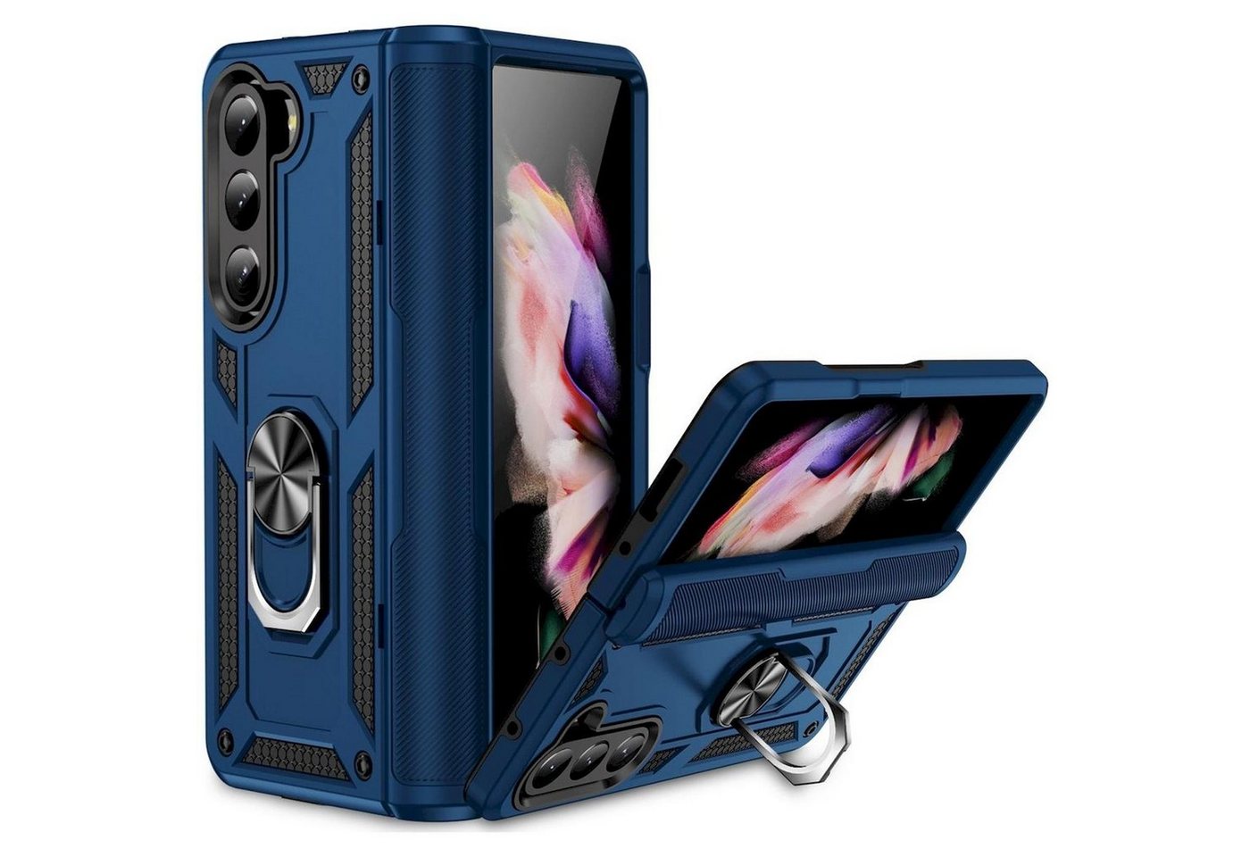 CoolGadget Handyhülle Armor Shield Case für Samsung Galaxy Z Fold 5 7,6 Zoll, Outdoor Cover Magnet Ringhalterung Handy Hülle für Galaxy Z Fold 5 5G von CoolGadget