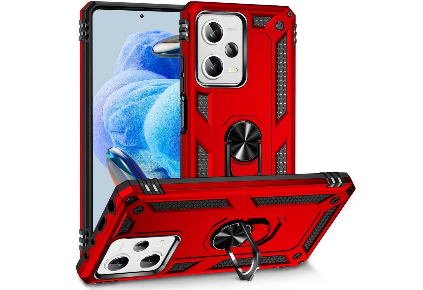 CoolGadget Handyhülle Armor Shield Case für Xiaomi Poco X5 5G, Outdoor Cover Magnet Ringhalterung Handy Hülle für Poco X5 von CoolGadget