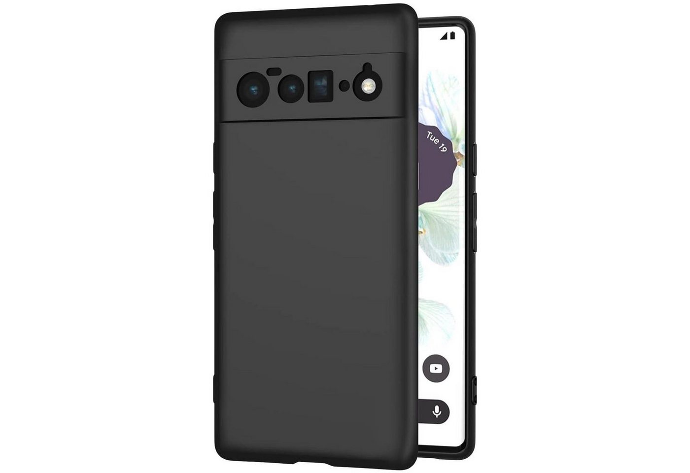 CoolGadget Handyhülle Black Series Handy Hülle für Google Pixel 6 6,4 Zoll, Edle Silikon Schlicht Robust Schutzhülle für Pixel 6 Hülle von CoolGadget