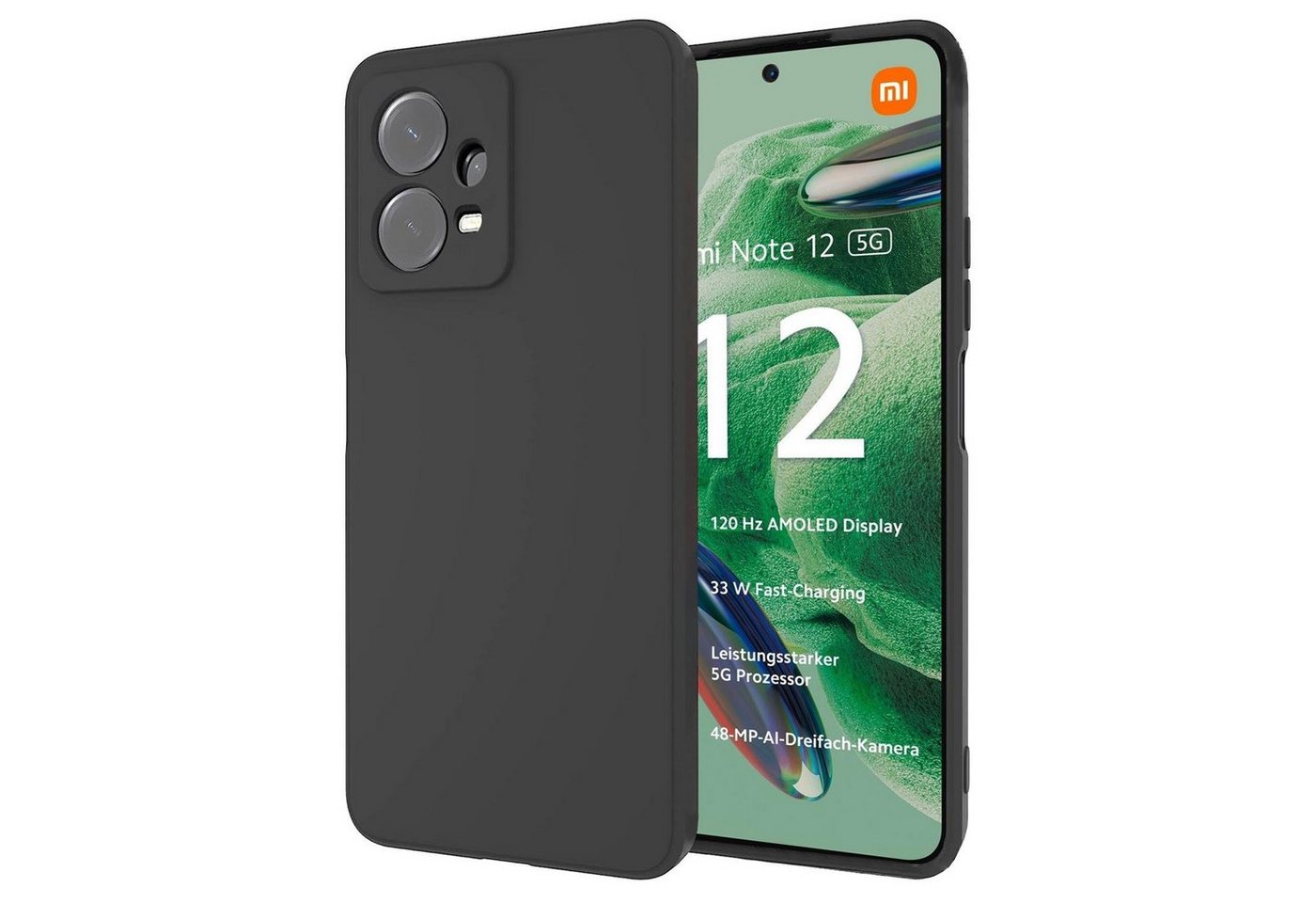 CoolGadget Handyhülle Black Series Handy Hülle für Xiaomi Poco X5 5G, Edle Silikon Schlicht Robust Schutzhülle für Poco X5 5G Hülle von CoolGadget