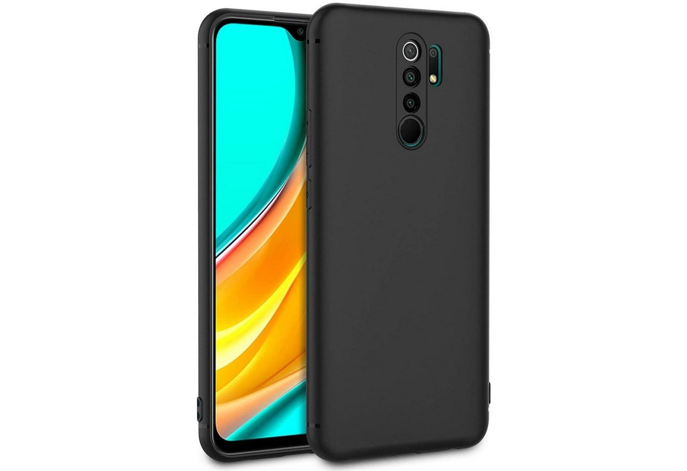 CoolGadget Handyhülle Black Series Handy Hülle für Xiaomi Redmi 9 6,53 Zoll, Edle Silikon Schlicht Robust Schutzhülle für Xiaomi Redmi 9 Hülle von CoolGadget