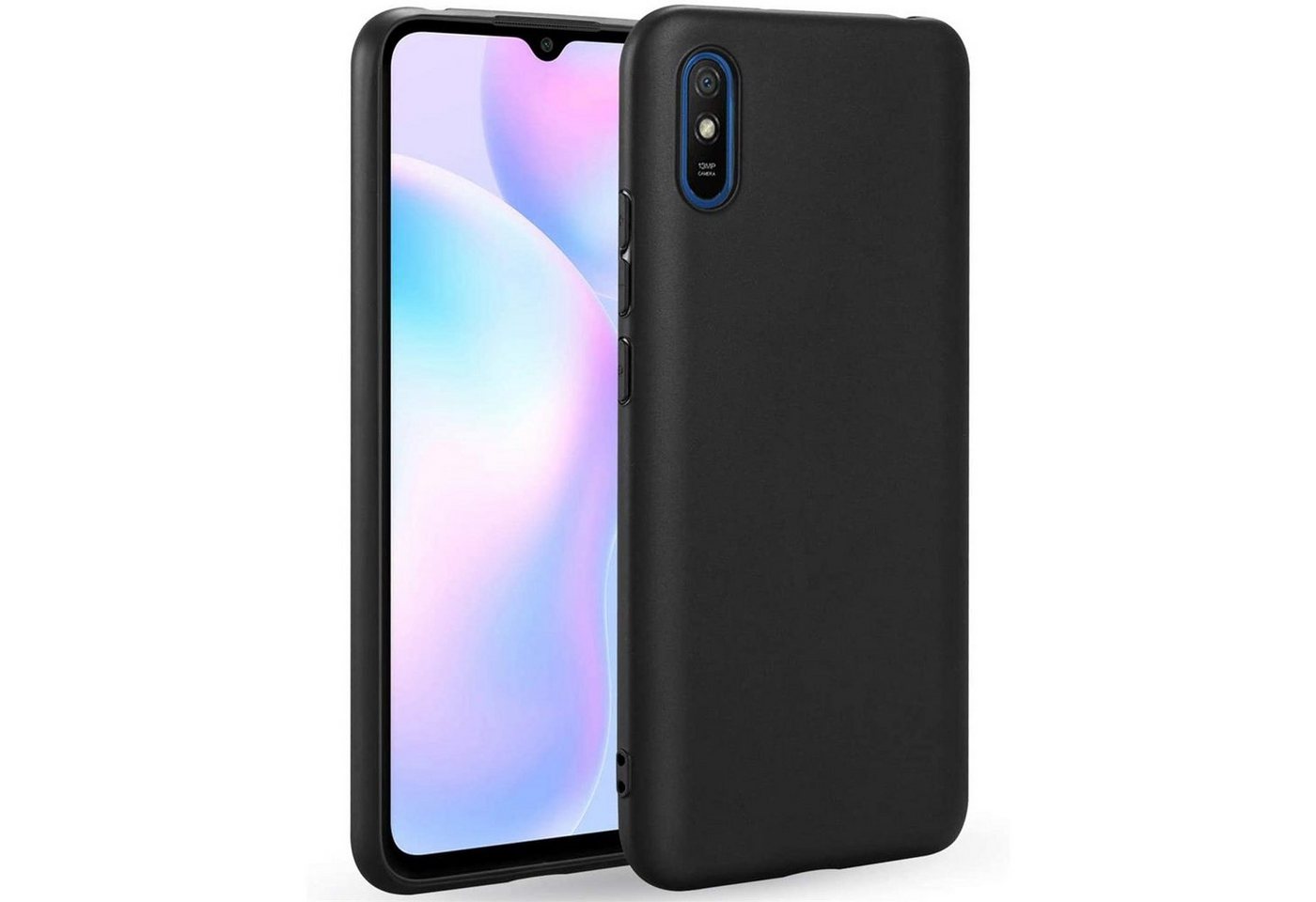 CoolGadget Handyhülle Black Series Handy Hülle für Xiaomi Redmi 9A 6,53 Zoll, Edle Silikon Schlicht Robust Schutzhülle für Xiaomi Redmi 9A Hülle von CoolGadget