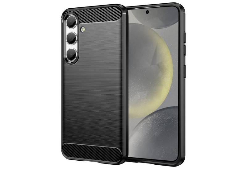 CoolGadget Handyhülle Carbon Handy Hülle für Samsung Galaxy S24 FE 6,7 Zoll, robuste Telefonhülle Case Schutzhülle für Samsung S24 FE 5G Hülle von CoolGadget