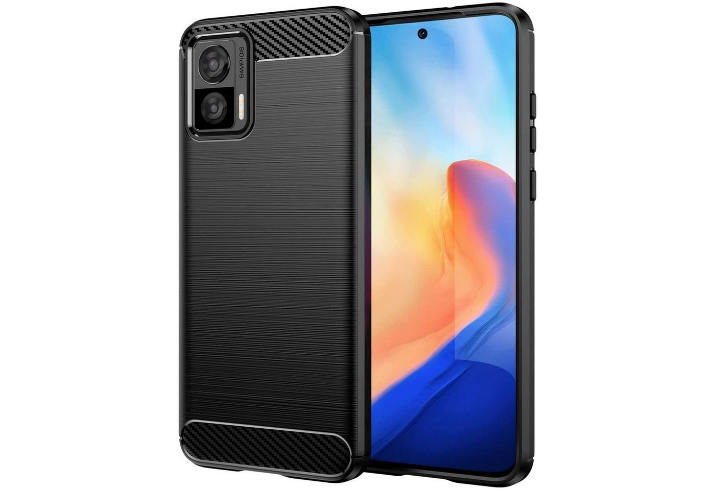 CoolGadget Handyhülle Carbon Handy Hülle für Motorola Edge 30 Neo 6,3 Zoll, robuste Telefonhülle Case Schutzhülle für Motorola Edge 30 Neo Hülle von CoolGadget