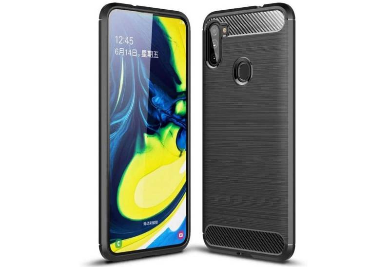 CoolGadget Handyhülle Carbon Handy Hülle für Samsung Galaxy M11 6,4 Zoll, robuste Telefonhülle Case Schutzhülle für Samsung M11 Hülle von CoolGadget