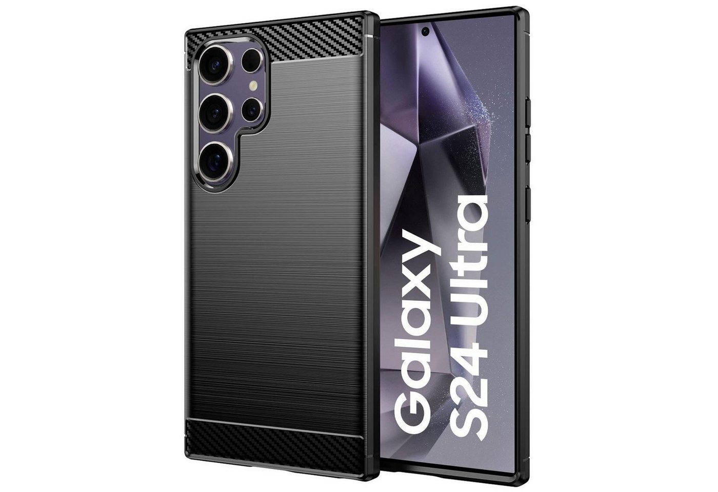 CoolGadget Handyhülle Carbon Handy Hülle für Samsung Galaxy S24 Ultra 6,8 Zoll, robuste Telefonhülle Case Schutzhülle für Samsung S24 Ultra 5G Hülle von CoolGadget