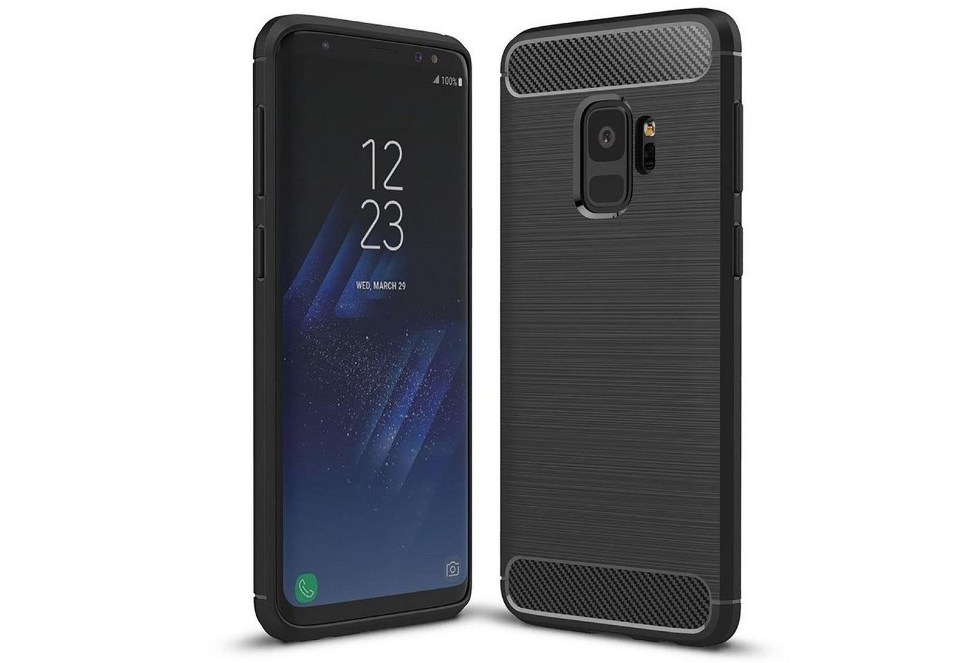CoolGadget Handyhülle Carbon Handy Hülle für Samsung Galaxy S9 5,8 Zoll, robuste Telefonhülle Case Schutzhülle für Samsung S9 Hülle von CoolGadget