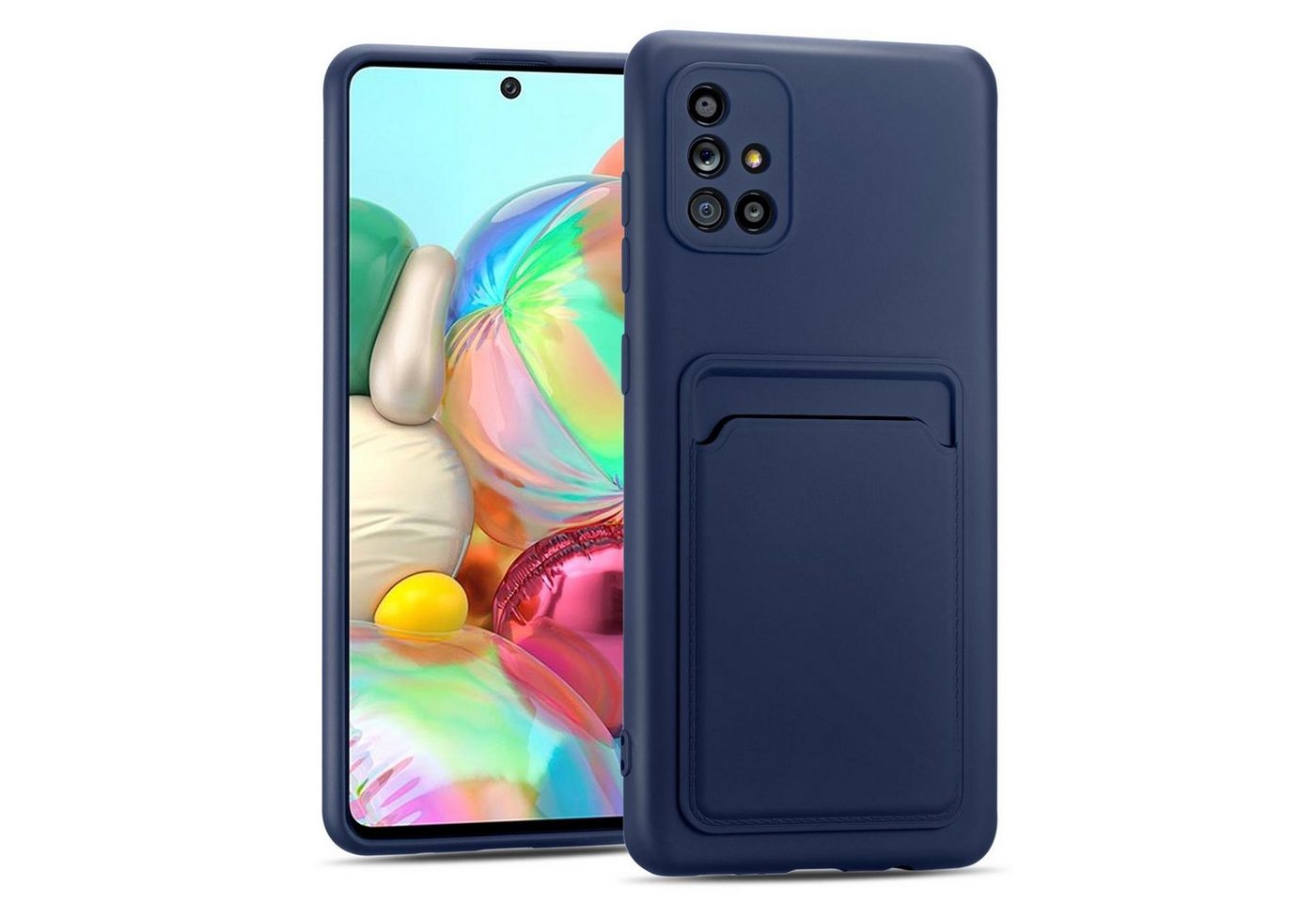 CoolGadget Handyhülle Card Case Handy Tasche für Samsung Galaxy A51 6,5 Zoll, Silikon Schutzhülle mit Kartenfach für Samsung Galaxy A51 Hülle von CoolGadget