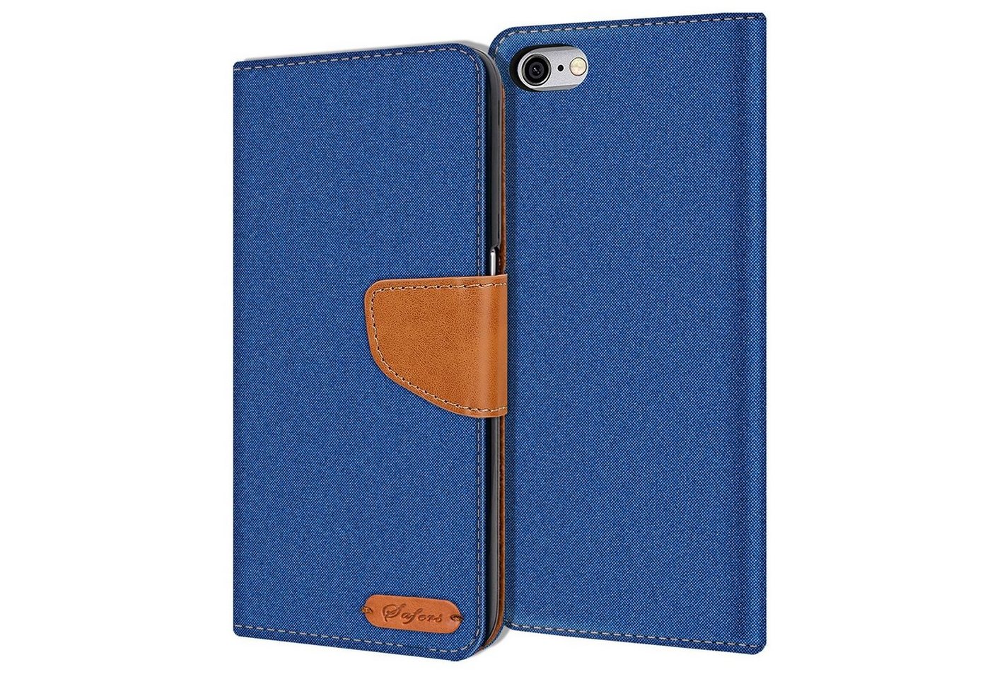 CoolGadget Handyhülle Denim Schutzhülle Flip Case für Apple iPhone 6 Plus / 6S Plus 5,5 Zoll, Book Cover Handy Tasche Hülle für iPhone 6 Plus Klapphülle von CoolGadget