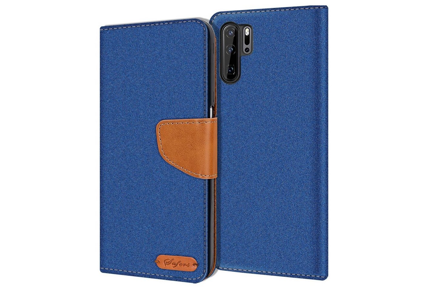 CoolGadget Handyhülle Denim Schutzhülle Flip Case für Huawei P30 Pro 6,5 Zoll, Book Cover Handy Tasche Hülle für P30 Pro New Edition Klapphülle von CoolGadget