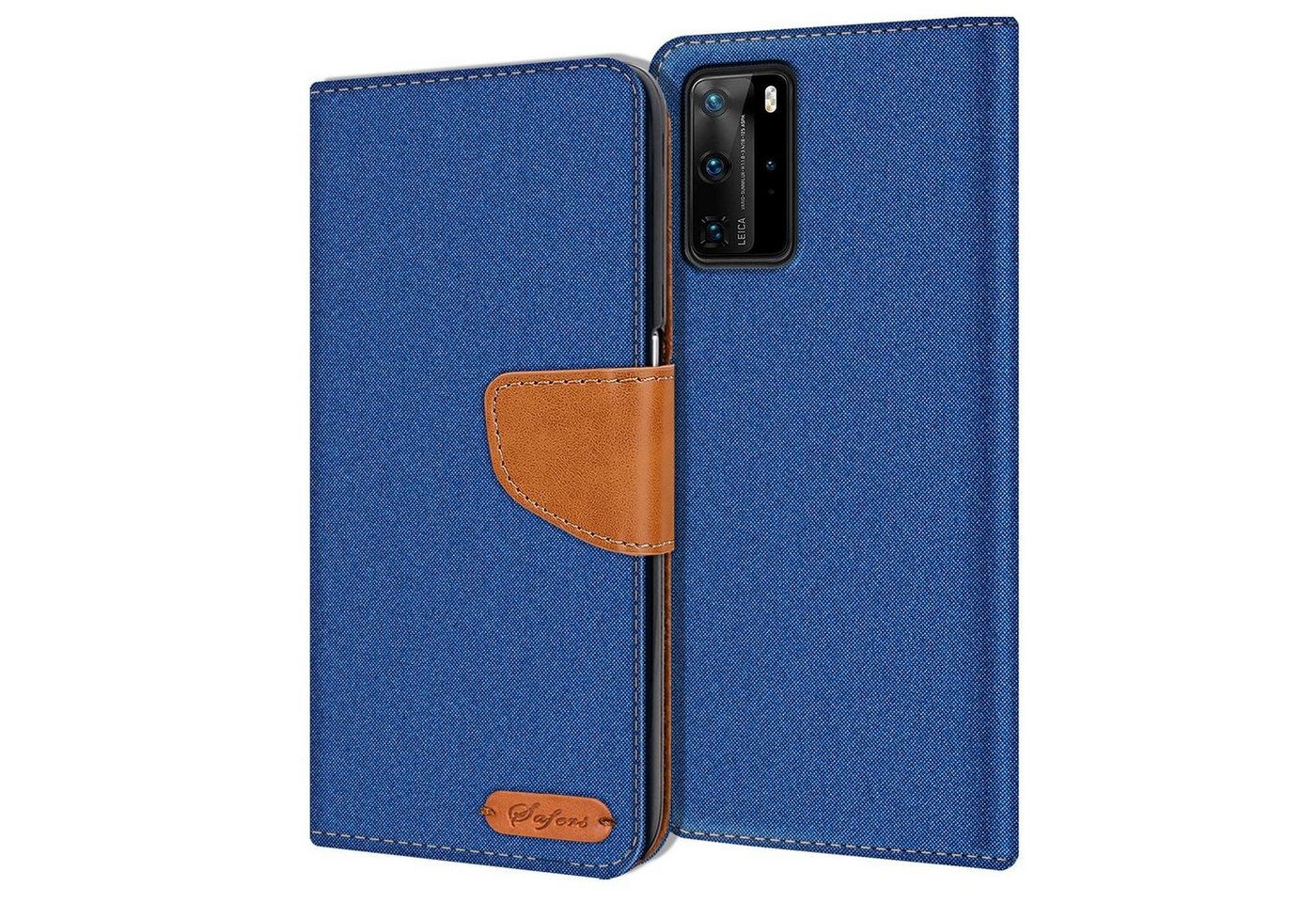 CoolGadget Handyhülle Denim Schutzhülle Flip Case für Huawei P40 Pro 6,58 Zoll, Book Cover Handy Tasche Hülle für P40 Pro Klapphülle von CoolGadget