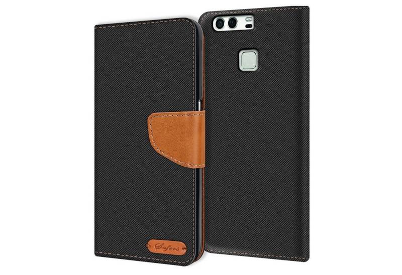 CoolGadget Handyhülle Denim Schutzhülle Flip Case für Huawei P9 5,2 Zoll, Book Cover Handy Tasche Hülle für P9 Klapphülle von CoolGadget