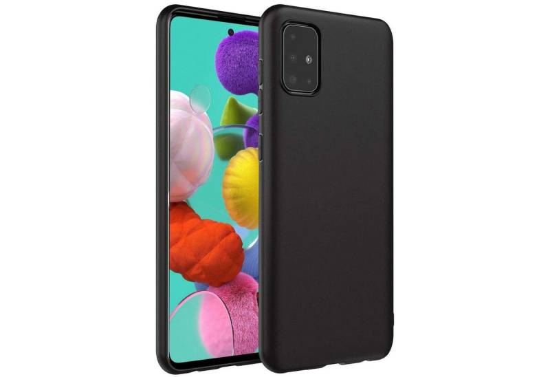 CoolGadget Handyhülle Black Series Handy Hülle für Samsung Galaxy A71 6,7 Zoll, Edle Silikon Schlicht Robust Schutzhülle für Samsung A71 Hülle von CoolGadget