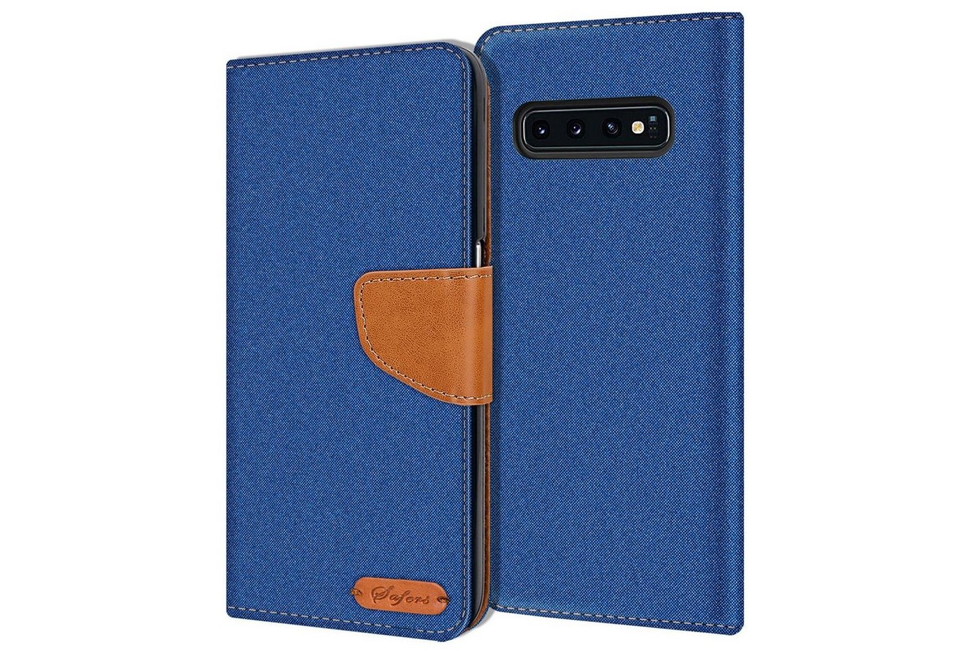 CoolGadget Handyhülle Denim Schutzhülle Flip Case für Samsung Galaxy S10 Plus 6,4 Zoll, Book Cover Handy Tasche Hülle für Samsung S10+ Klapphülle von CoolGadget