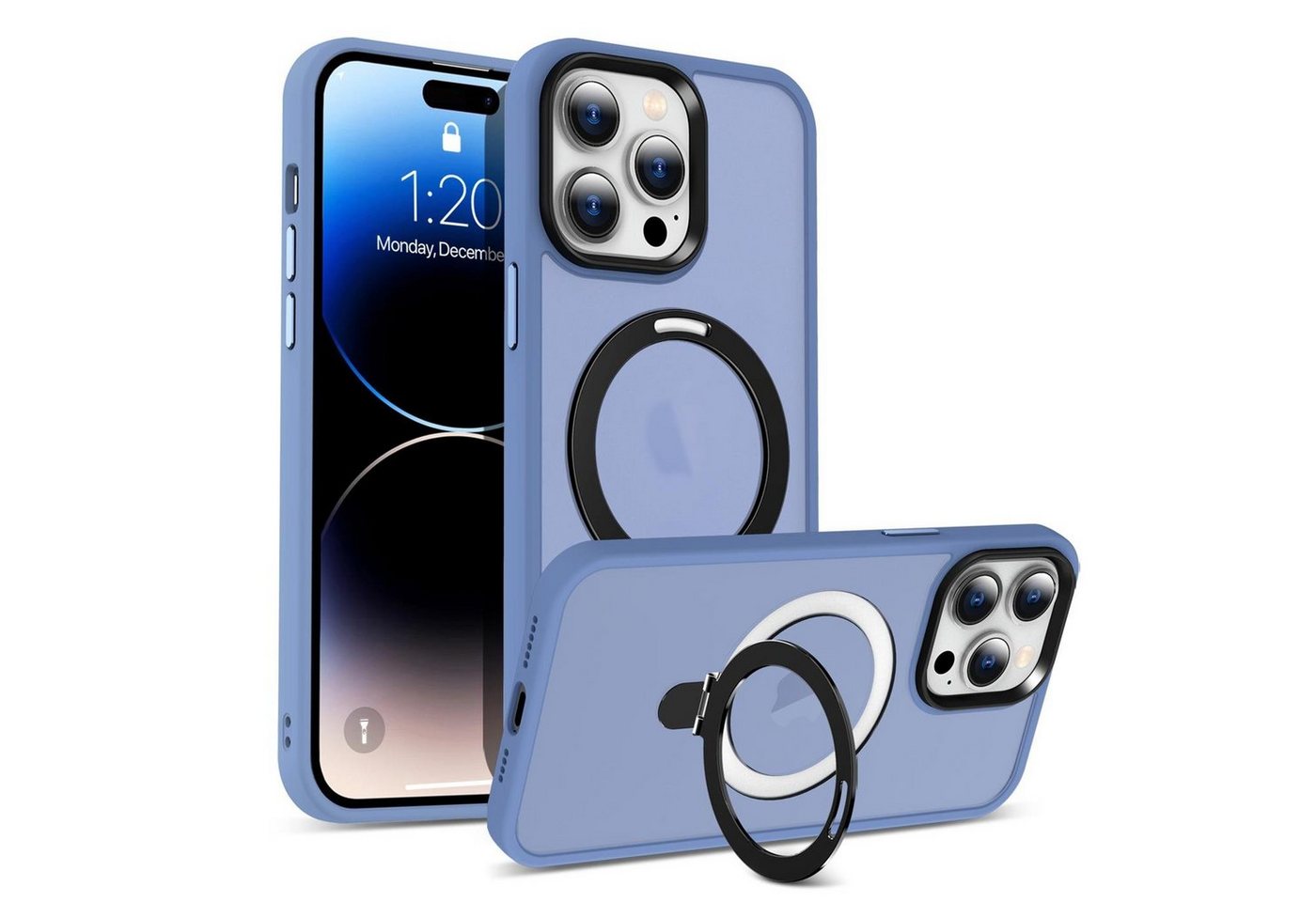 CoolGadget Handyhülle Hybrid Luxury Handy Case für iPhone 12 Pro Max 6,7 Zoll, Hülle Massiv Metallring aufklappbar Schutzhülle für Magsafe Zubehör von CoolGadget