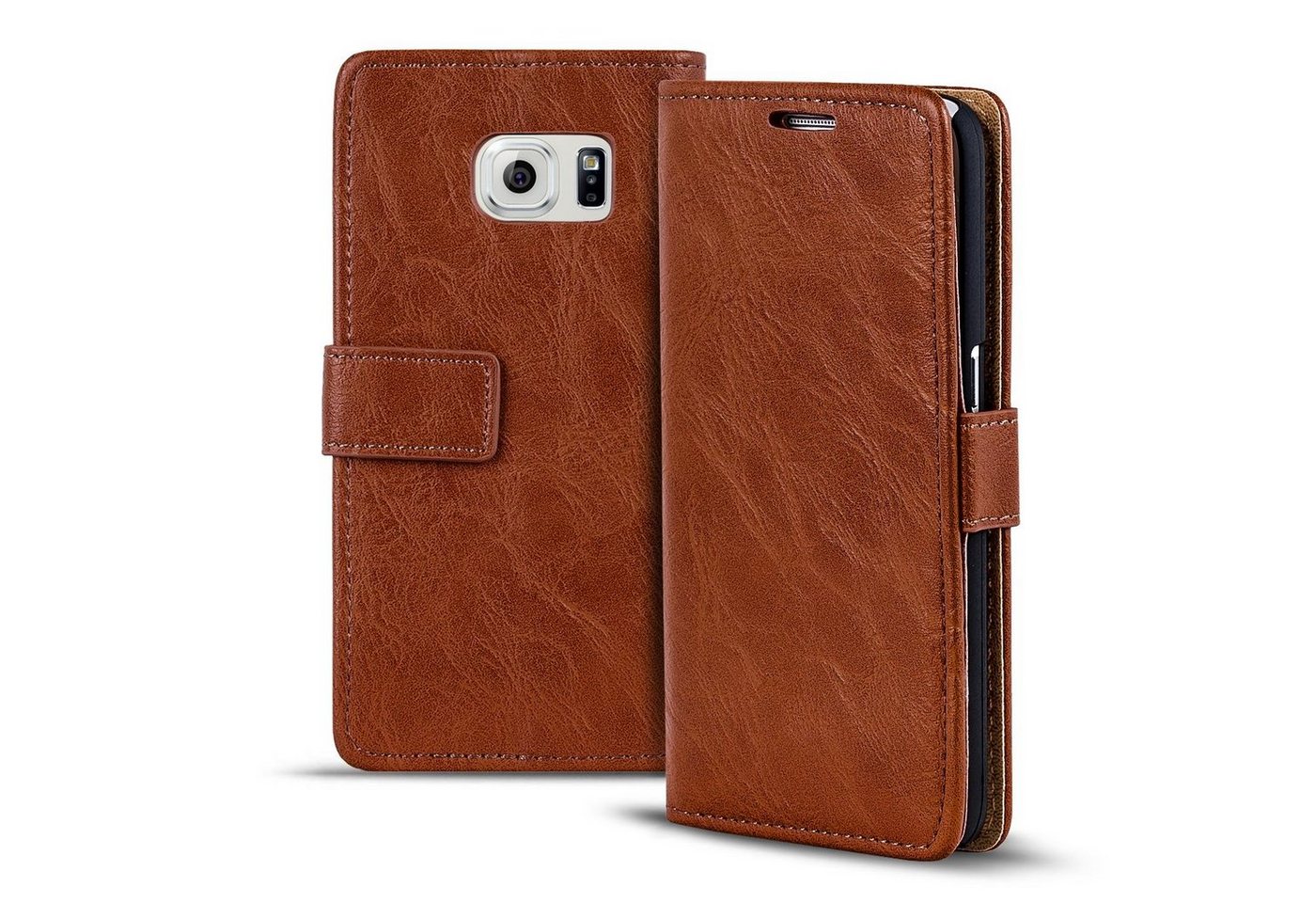 CoolGadget Handyhülle Retro Klapphülle für Samsung Galaxy S6 5,1 Zoll, Schutzhülle Wallet Case Kartenfach Hülle für Samsung Galaxy S6 von CoolGadget