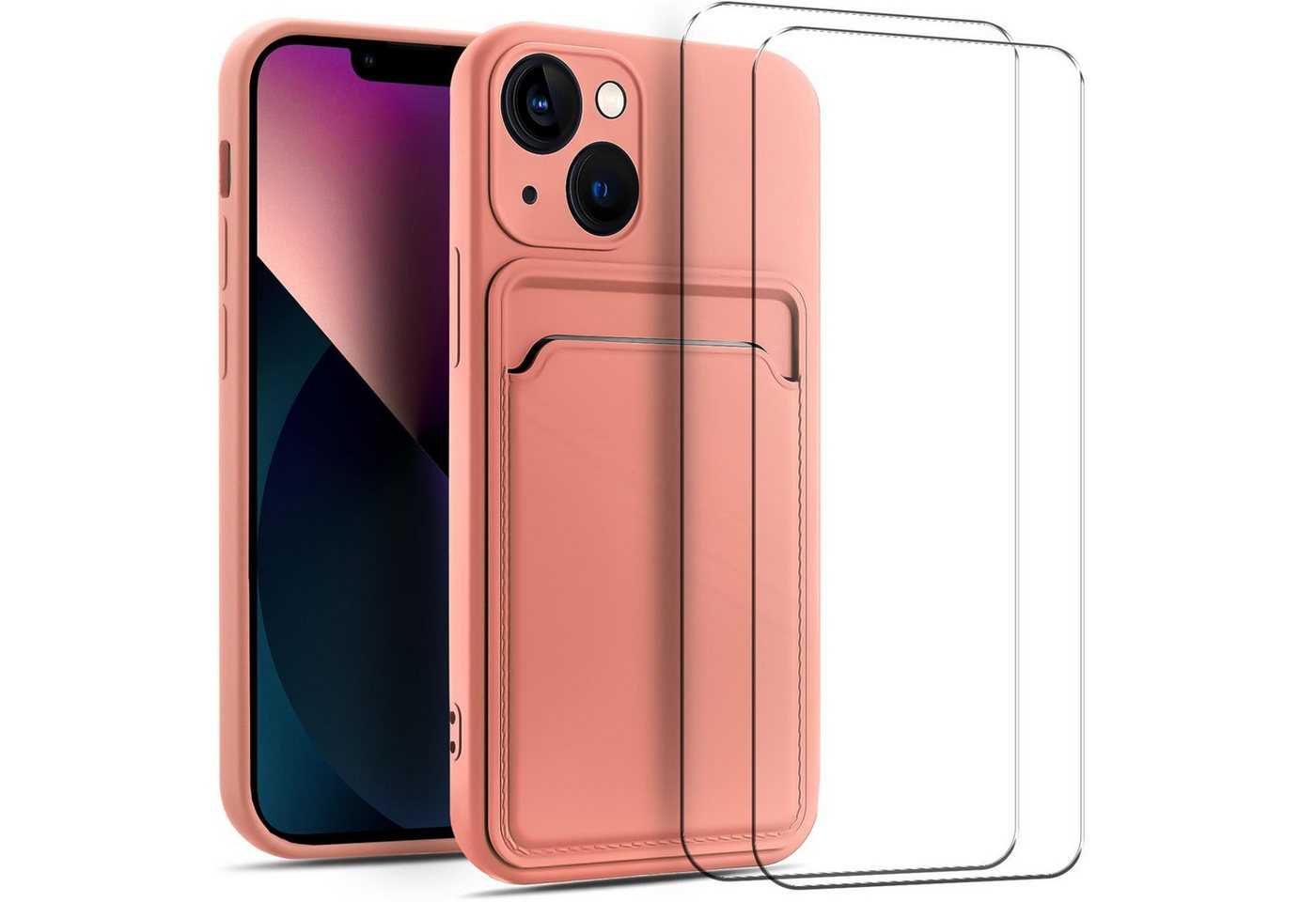 CoolGadget Handyhülle Rosa als 2in1 Schutz Cover Set für das Apple iPhone 11 6,1 Zoll, 2x 9H Glas Display Schutz Folie + 1x TPU Case Hülle für iPhone 11 von CoolGadget