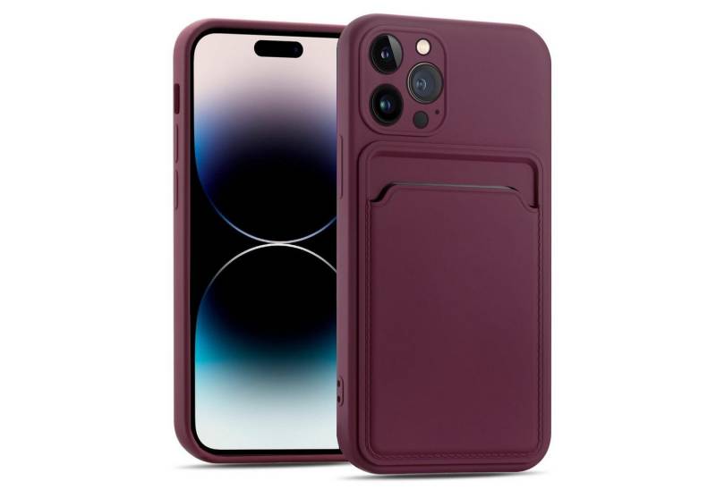 CoolGadget Handyhülle Schutzhülle mit Kartenfach für Apple iPhone 16 Pro Max 6,9 Zoll, Silikon Case Slim TPU Cover Tasche mit Aufbewahrung EC Karte Ausweis von CoolGadget