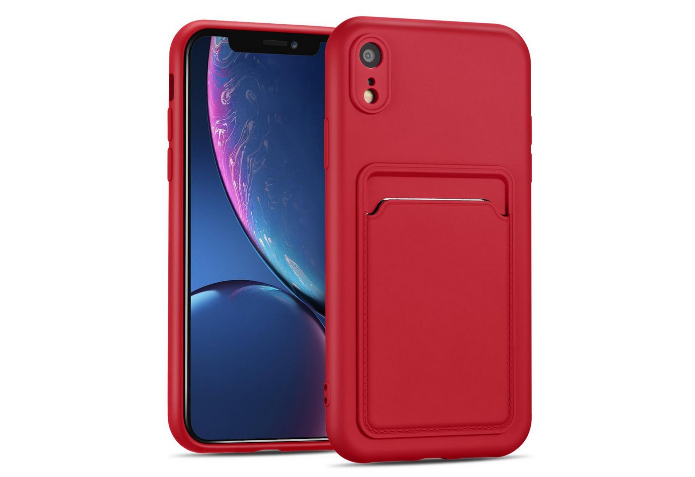CoolGadget Handyhülle Schutzhülle mit Kartenfach für Apple iPhone XR 6,1 Zoll, Silikon Case Slim TPU Cover Tasche mit Aufbewahrung EC Karte Ausweis von CoolGadget
