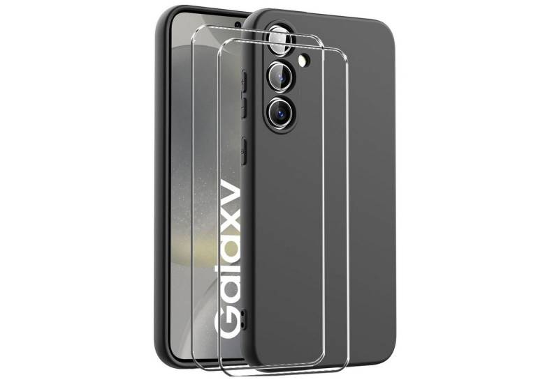 CoolGadget Handyhülle Schwarz als 2in1 Schutz Cover Set für das Samsung Galaxy A53 5G 6,5 Zoll, 2x Glas Display Schutz Folie + 1x TPU Case Hülle für Galaxy A53 5G von CoolGadget