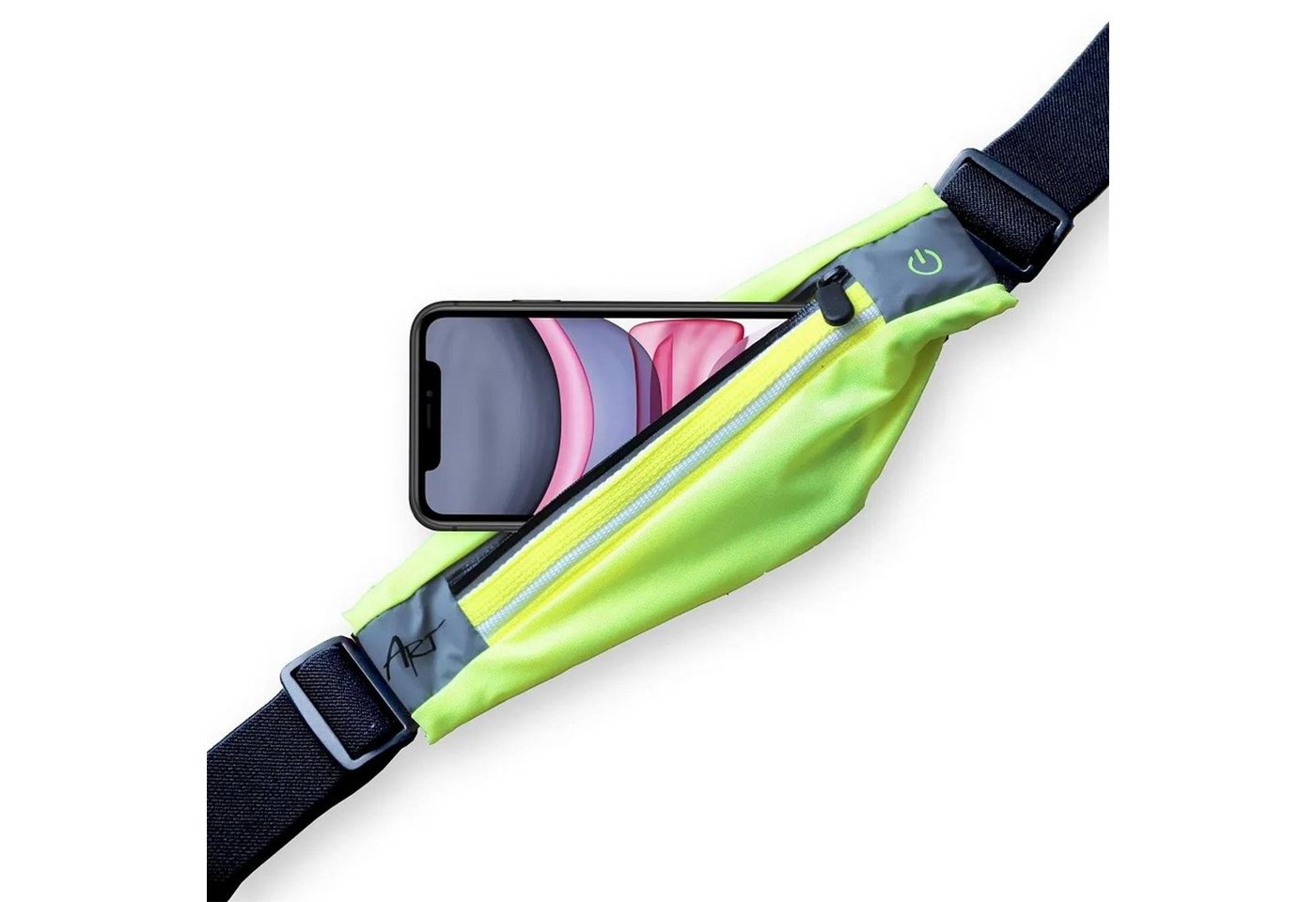 CoolGadget Handyhülle Sport Laufgurt Handytasche für iPhone, Samsung uvm bis 6,5 Zoll, Hülle Handy Jogging Gürteltasche mit LED Beleuchtung für Dämmerung von CoolGadget