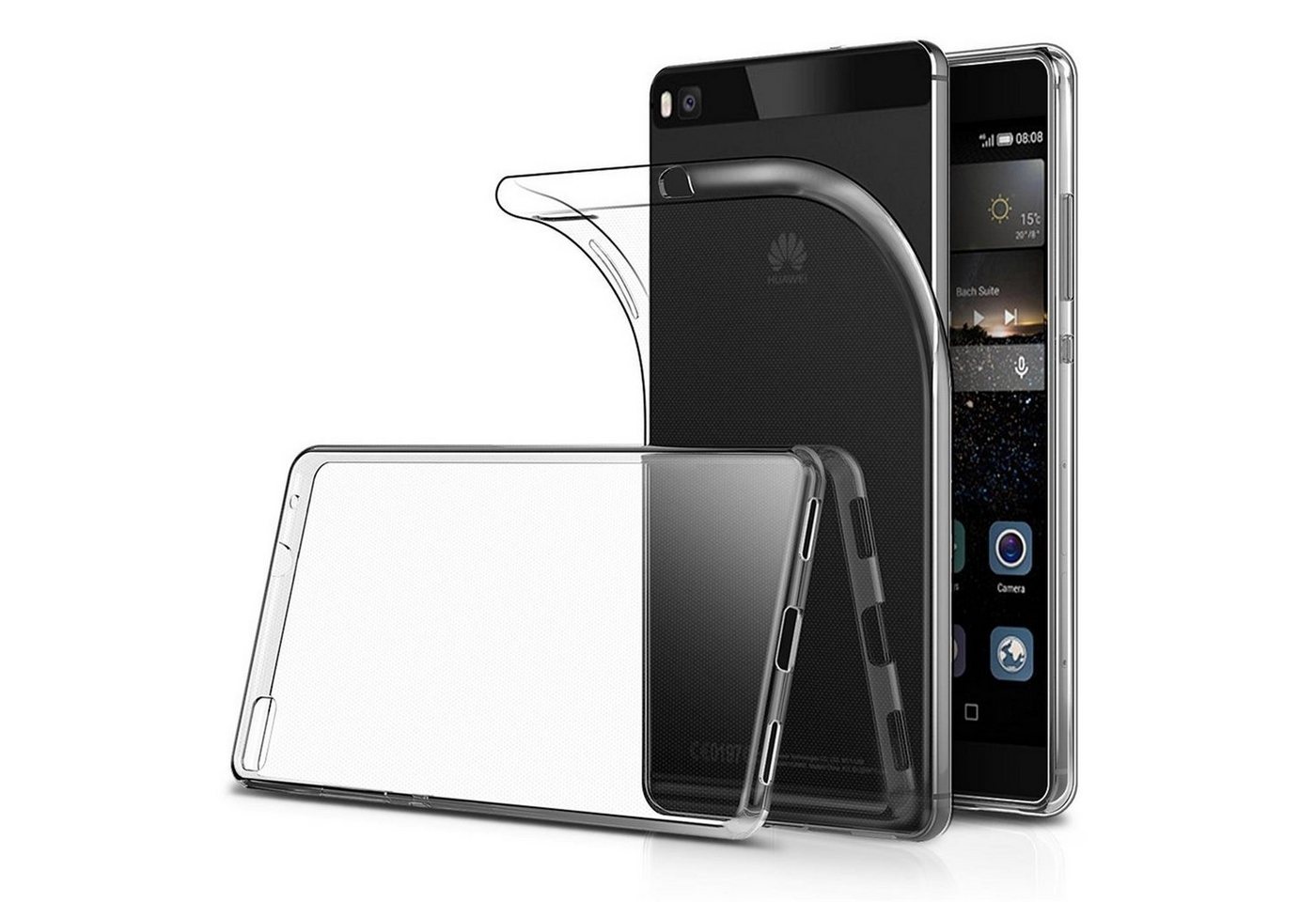 CoolGadget Handyhülle Transparent Ultra Slim Case für Huawei P8 5,2 Zoll, Silikon Hülle Dünne Schutzhülle für Huawei P8 Hülle von CoolGadget