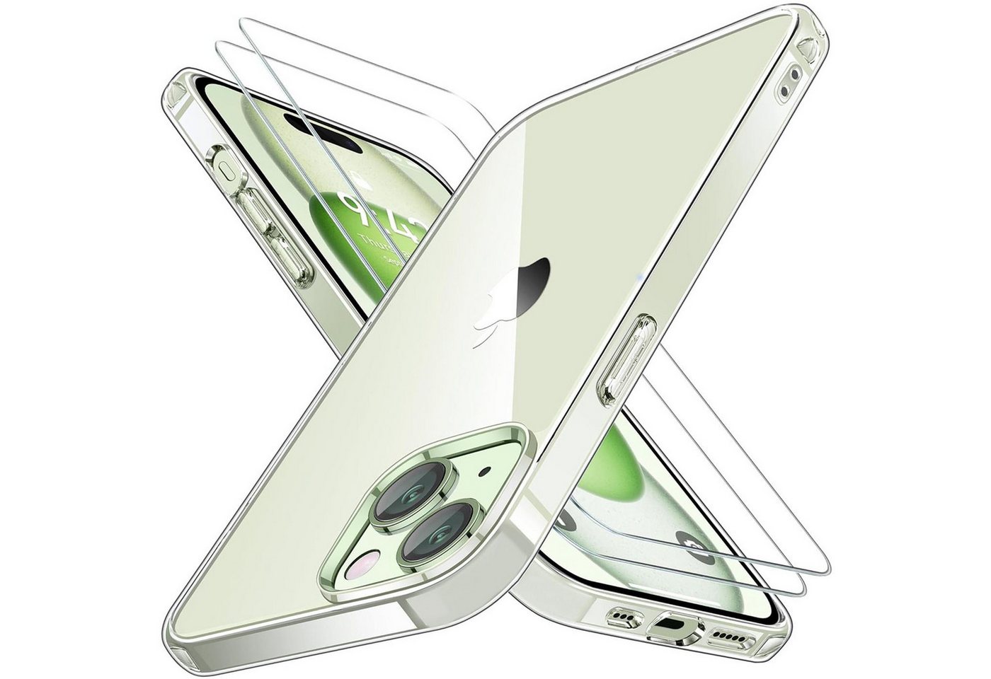 CoolGadget Handyhülle Transparent als 2in1 Schutz Cover Set für das Apple iPhone 11 Pro 5,8 Zoll, 2x Glas Display Schutz Folie + 1x TPU Case Hülle für iPhone 11 Pro von CoolGadget