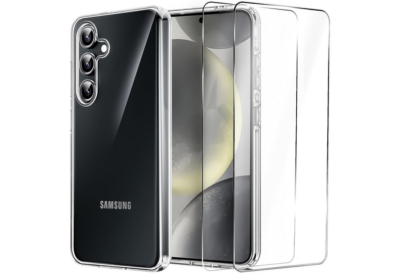 CoolGadget Handyhülle Transparent als 2in1 Schutz Cover Set für das Samsung Galaxy M11 6,4 Zoll, 2x 9H Glas Display Schutz Folie + 1x TPU Case Hülle für Galaxy M11 von CoolGadget