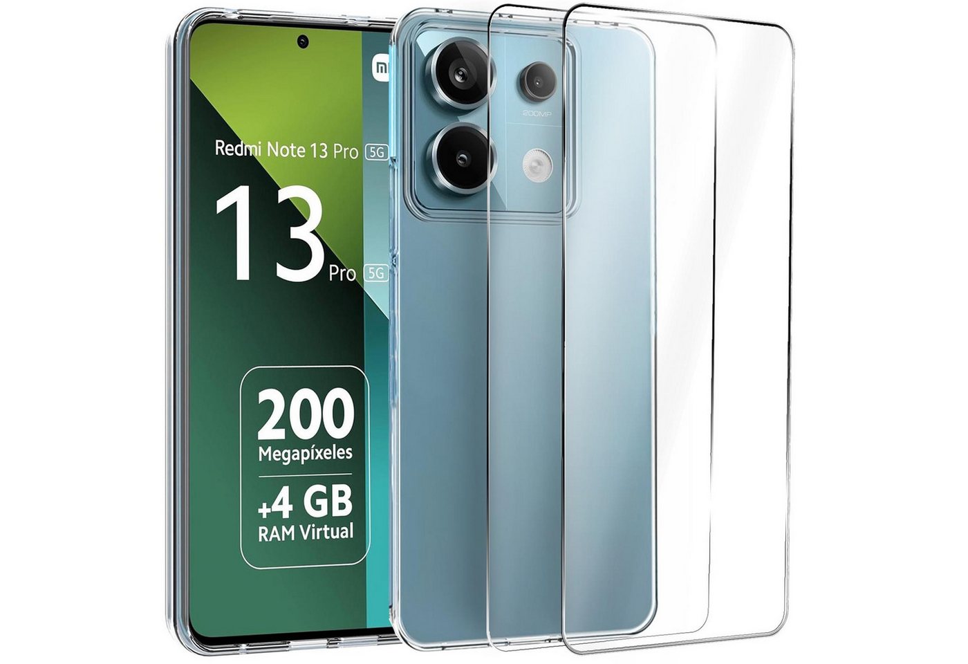 CoolGadget Handyhülle Transparent als 2in1 Schutz Cover Set für das Xiaomi Redmi 13C 6,74 Zoll, 2x 9H Glas Display Schutz Folie + 1x TPU Case Hülle für Redmi 13C CoolGadget Handyhülle Transparent als 2in1 Schutz Cover Set für das Xiaomi Redmi 13C 6,74 Zoll, 2x 9H Glas Display Schutz Folie + 1x TPU Case Hülle für Redmi 13C von CoolGadget