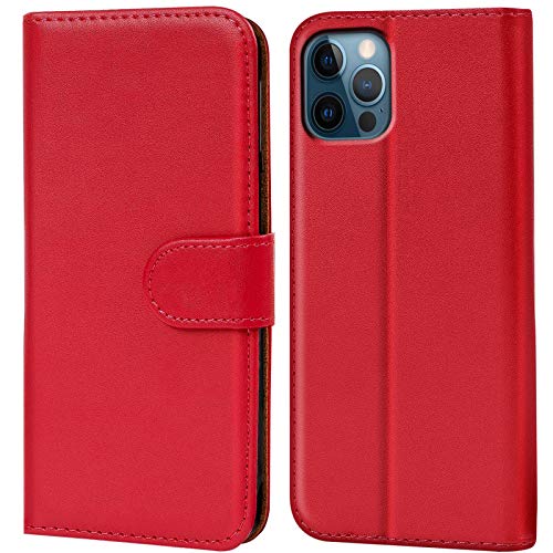 CoolGadget Klapphülle für iPhone 12 / iPhone 12 Pro, PU Leder Schutzhülle mit Kartenfächern und Aufstellfunktion, Rot CoolGadget Klapphülle für iPhone 12 / iPhone 12 Pro, PU Leder Schutzhülle mit Kartenfächern und Aufstellfunktion, Rot von CoolGadget