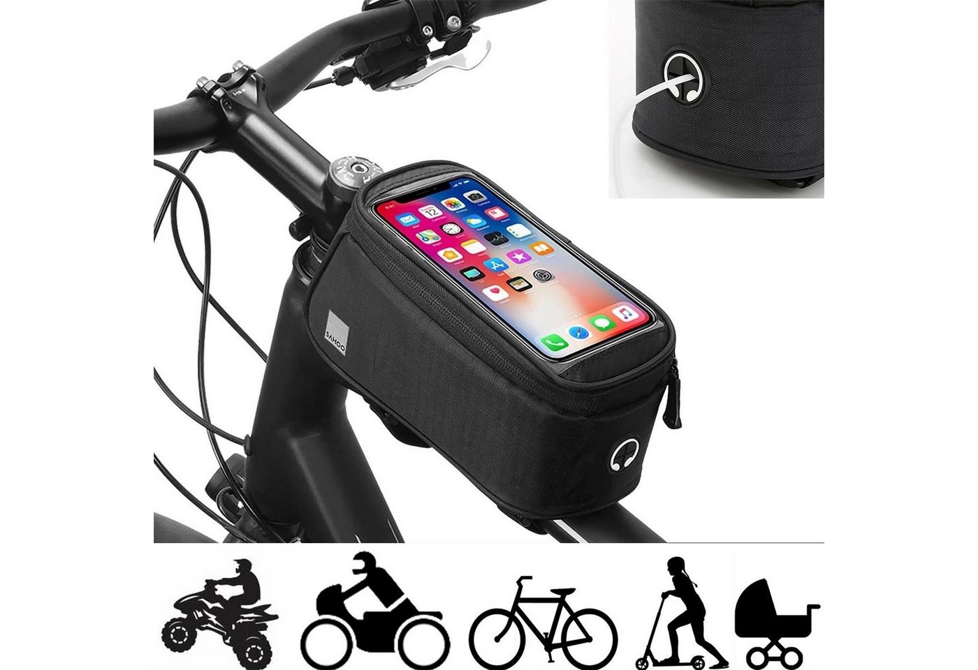 CoolGadget Sahoo Fahrrad Stange Handy-Halterung, (Smartphone Handy Halter für Fahrrad Bike Roller Scooter) von CoolGadget