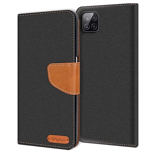 CoolGadget Textil Klapphülle für Samsung Galaxy A22 5G / Samsung Galaxy A22 4G, Hochwertige Schutzhülle mit 3 Kartenfächern, 1 Bargeldfach und Magnetverschluss, Schwarz CoolGadget Textil Klapphülle für Samsung Galaxy A22 5G / Samsung Galaxy A22 4G, Hochwertige Schutzhülle mit 3 Kartenfächern, 1 Bargeldfach und Magnetverschluss, Schwarz von CoolGadget