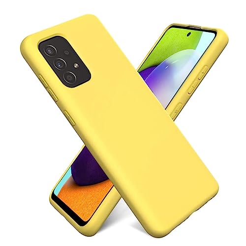 CoolGadget Schutzhülle TPU für Samsung Galaxy A72, Silikonhülle, stoßfest, Kratzfest, kabelloses Laden, weiche Innenseite, Gelb von CoolGadget