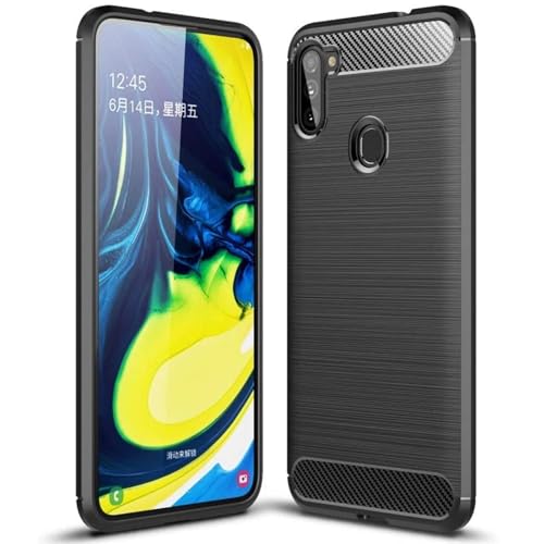 CoolGadget Samsung Galaxy M11 Carbon TPU Case - Schlankes Design, Anti-Fingerprint, Kratzfest, Stylische Handyschutzhülle, Carbon Schwarz von CoolGadget