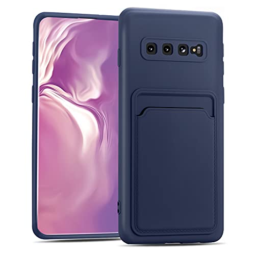 CoolGadget Samsung Galaxy S10 TPU Case - Ultra Slim Handyhülle mit Mikrofaser Kartenfach, Stilvolles Schutzcover, Blau von CoolGadget