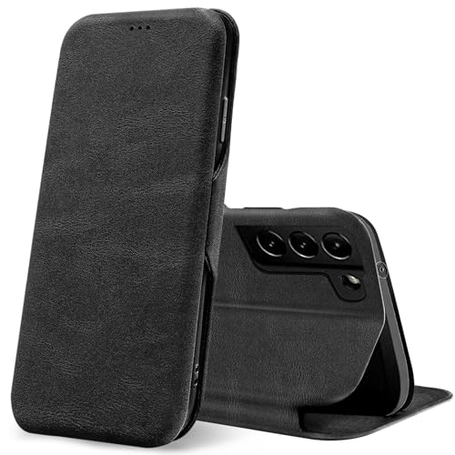 CoolGadget Klapphülle für Samsung Galaxy S21 FE, PU Leder, Kartenfach, Magnetverschluss, Standfunktion, Rundumschutz - Schwarz von CoolGadget
