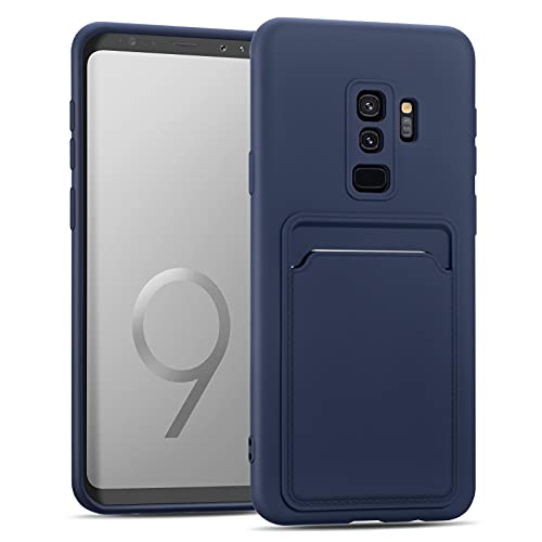 CoolGadget Samsung Galaxy S9 TPU Case - Ultra Slim Handyhülle mit Mikrofaser Kartenfach, Stilvolles Schutzcover, Blau von CoolGadget